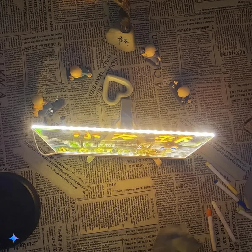 Pizarra acrilica led usb con marcadores
