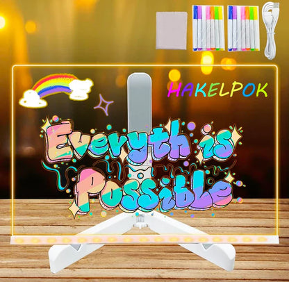 Pizarra acrilica led usb con marcadores