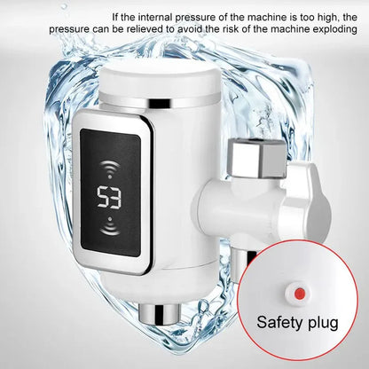 Grifo calentador de agua con pantalla
